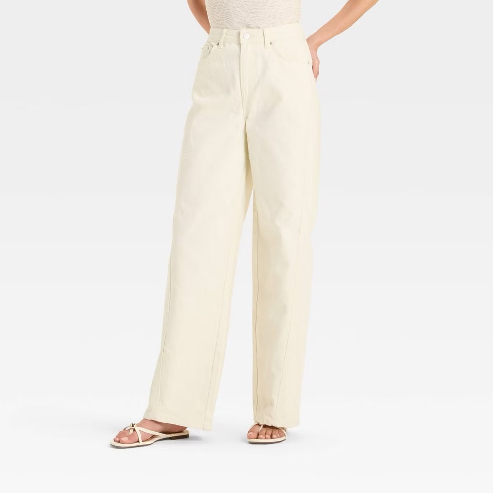 Future Collective Mid-Rise Relaxed Fit Wide Leg Distressed Jeans Offwhite 16